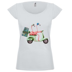 T-shirt donna Pellicani in moto
