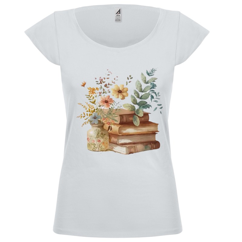 T-shirt donna Natural book