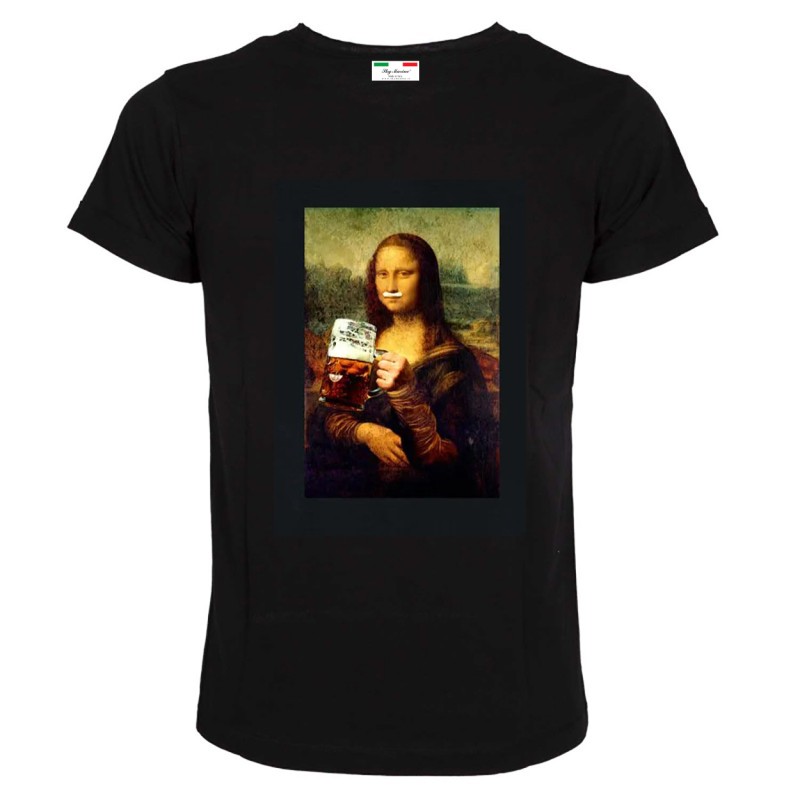 T-shirt uomo Gioconda con birra