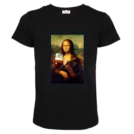 T-shirt uomo Gioconda con birra