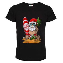 T-shirt uomo Babbo Natale Hawaii
