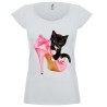 T-shirt donna Scarpa e gatto