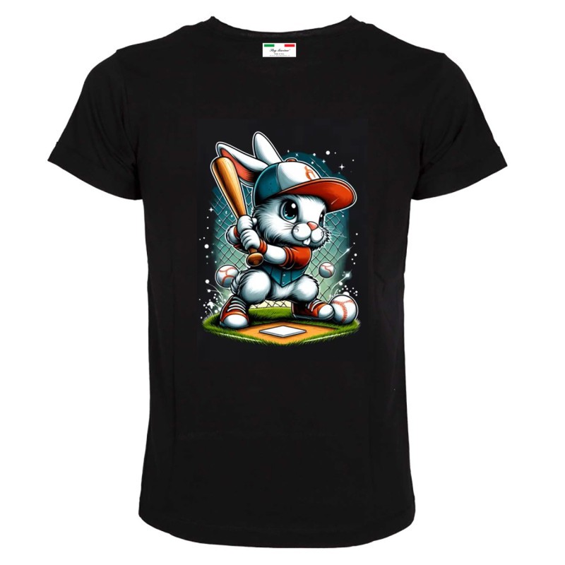 T-shirt uomo Coniglio Baseball
