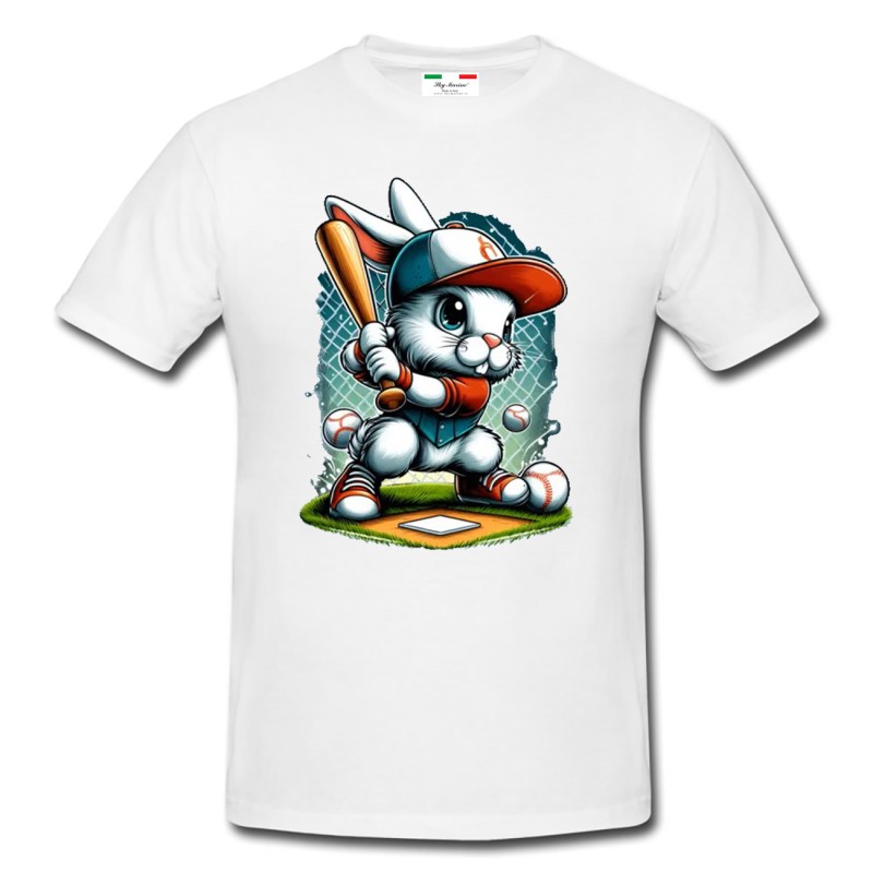 T-shirt uomo Coniglio Baseball